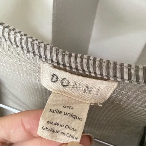 DONNI. Gray White Striped Pocket Open Cardigan - Picture 5 of 13